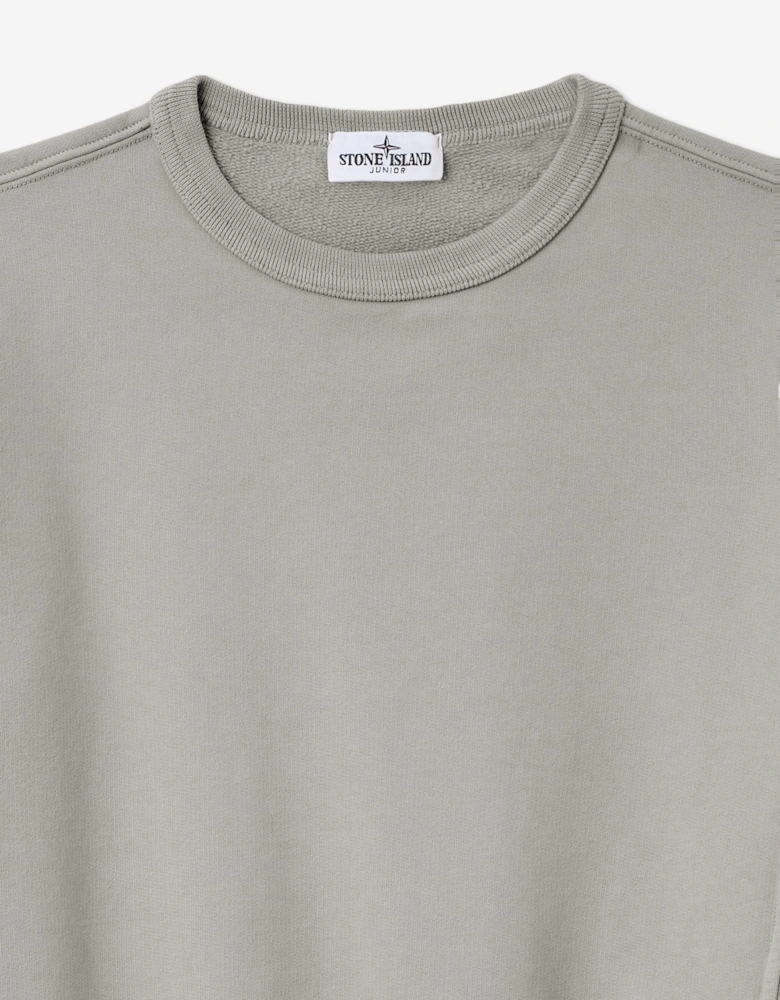 Stone Island Boys Brushed Cotton Fleece Sweatshirt in Grey