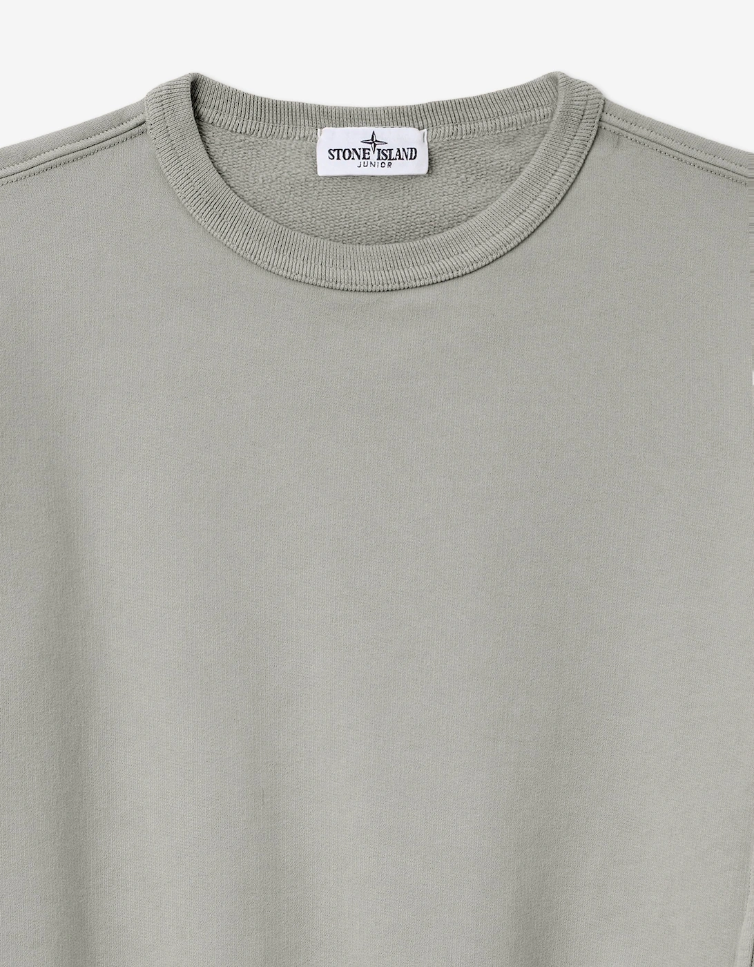 Stone Island Boys Brushed Cotton Fleece Sweatshirt in Grey
