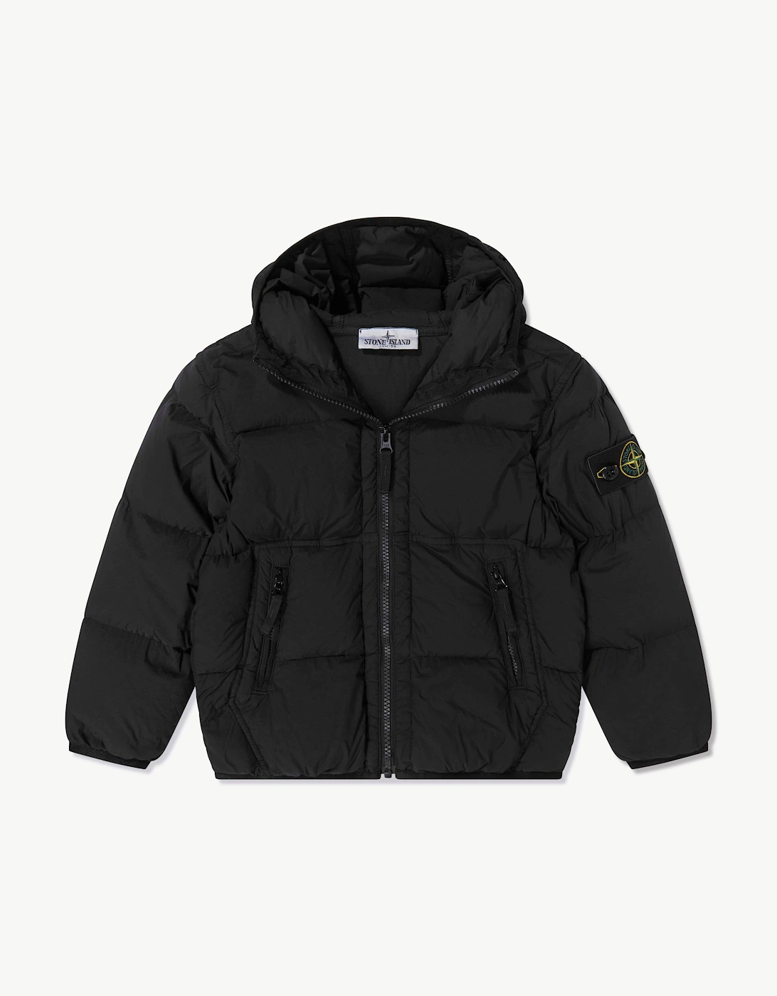 Stone Island Boys Black  Seamless Tunnel Nylon Down Puffer Jacket  - Size 10 Years Kids