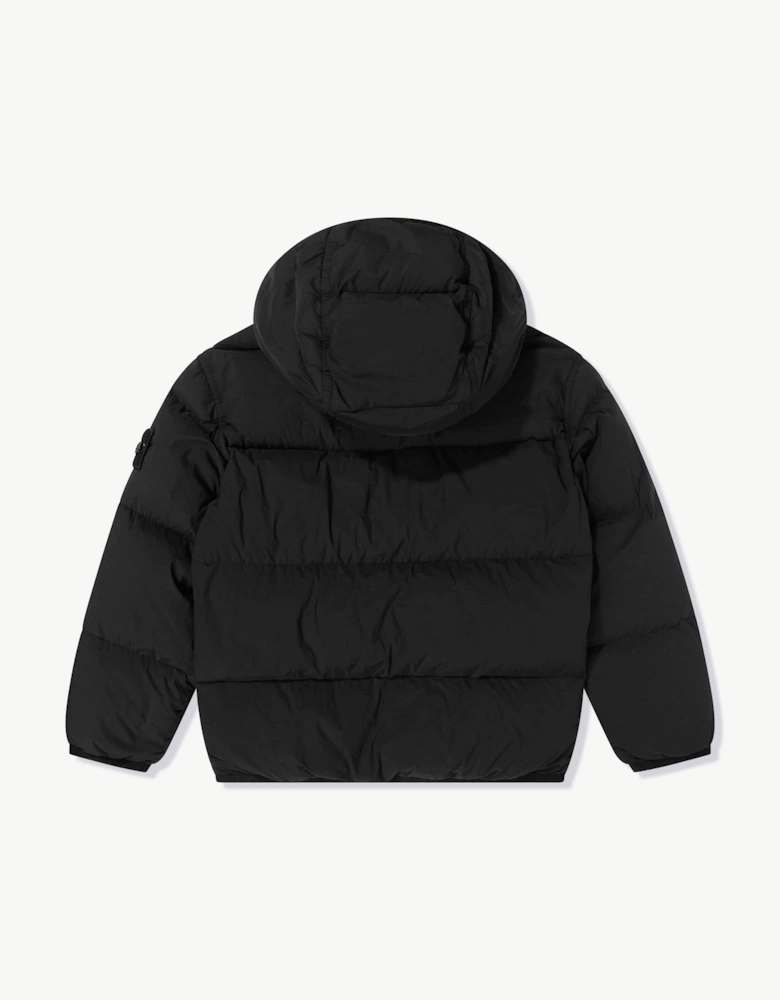 Stone Island Boys Seamless Tunnel Nylon Down Puffer Jacket in Black