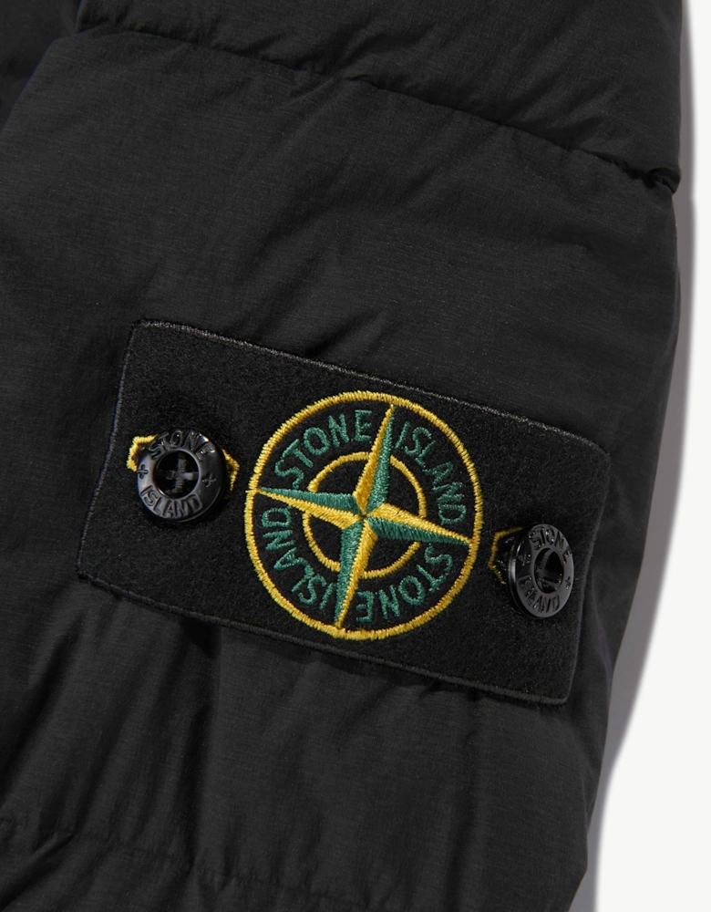 Stone Island Boys Seamless Tunnel Nylon Down Puffer Jacket in Black