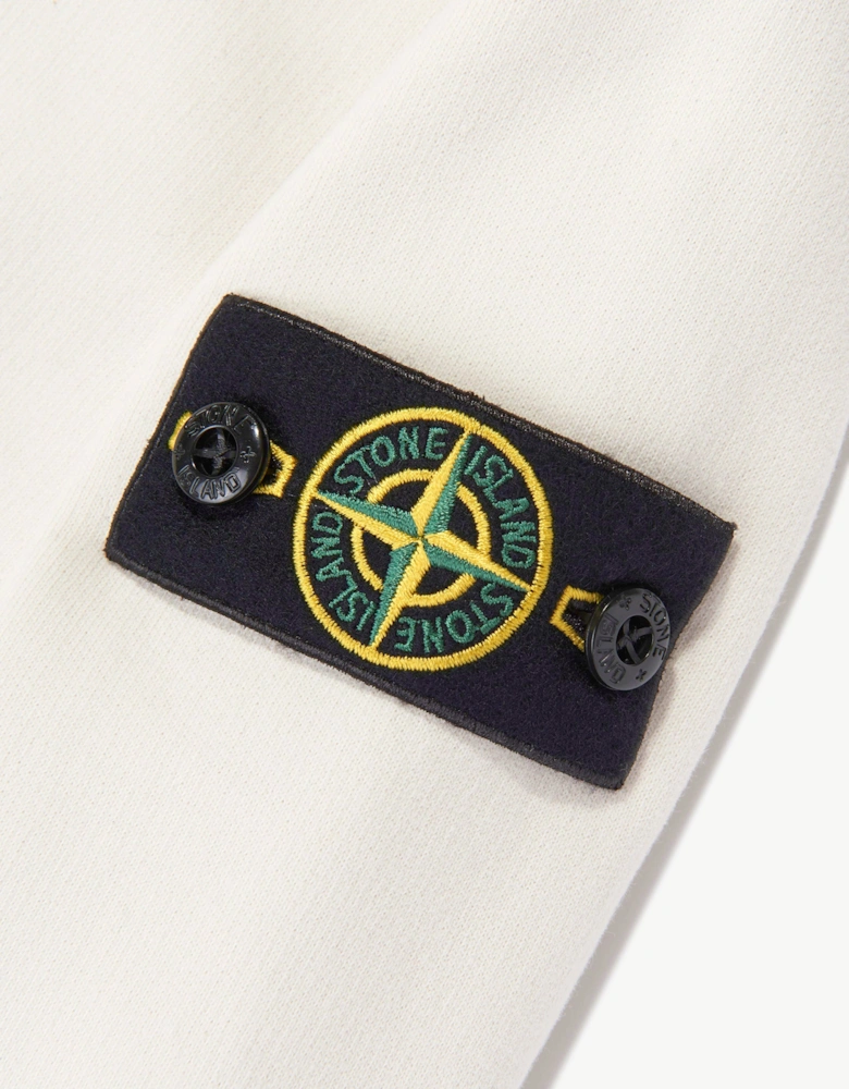 Stone Island Boys Brushed Organic Cotton Polo Sweatshirt in Ivory