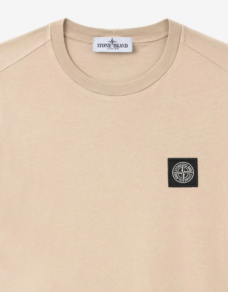 Stone Island Boys 30/1 Cotton Jersey T-Shirt in Beige