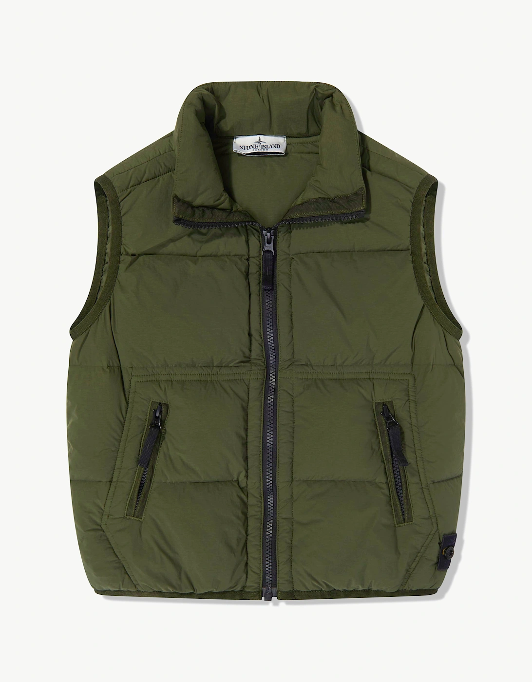Stone Island Boys Seamless Tunnel Nylon Down Gilet in Green