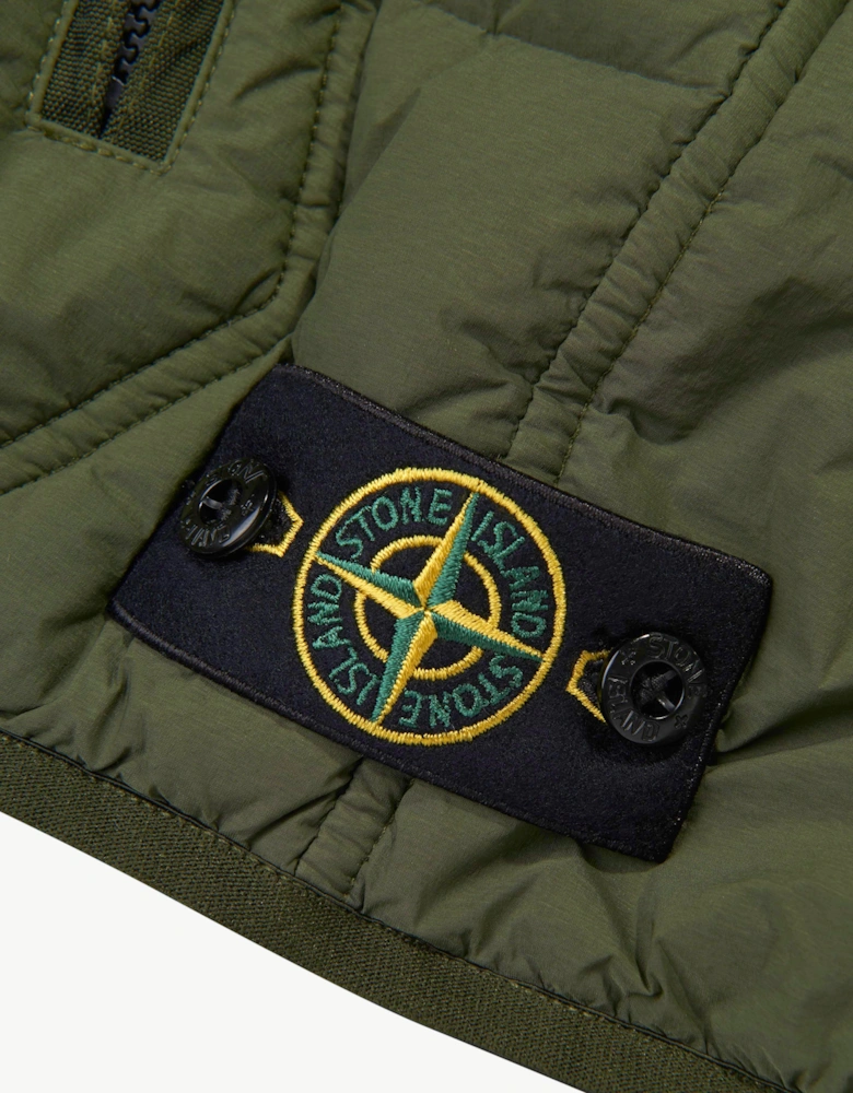 Stone Island Boys Seamless Tunnel Nylon Down Gilet in Green