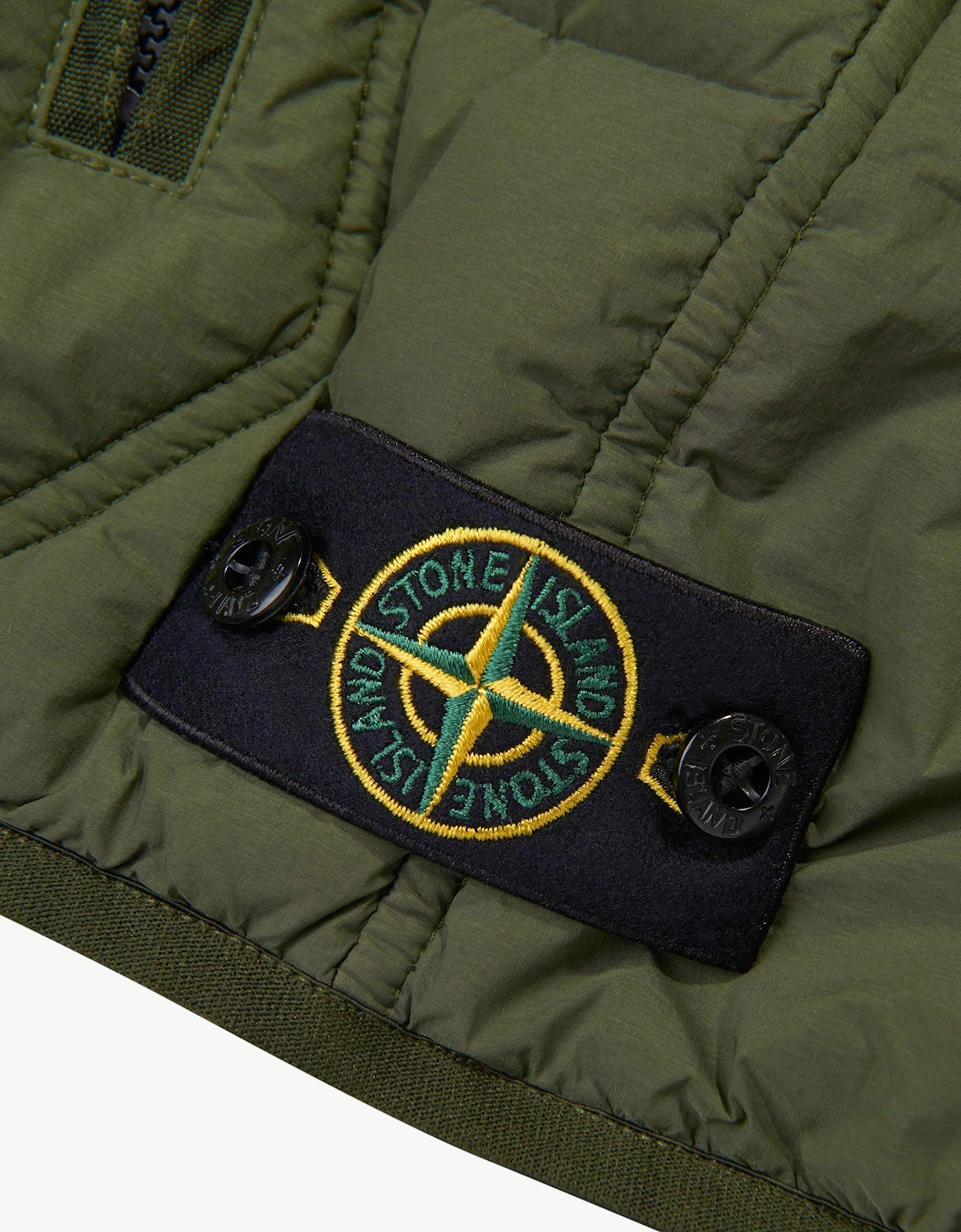 Stone Island Boys Seamless Tunnel Nylon Down Gilet in Green