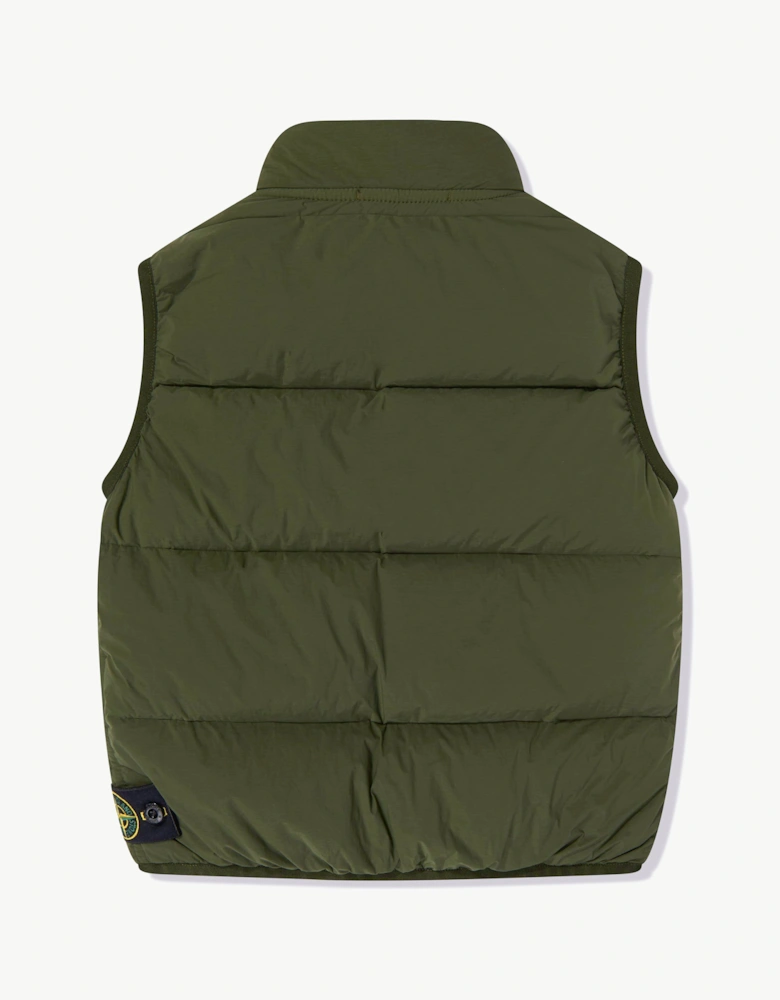 Stone Island Boys Seamless Tunnel Nylon Down Gilet in Green