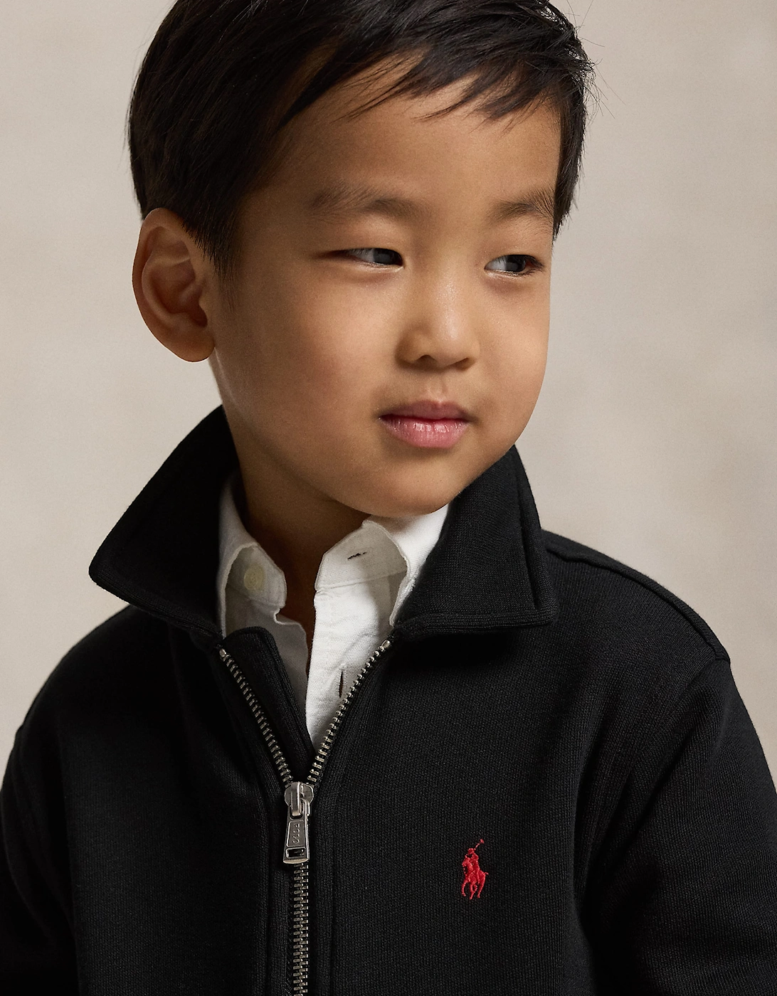 Ralph Lauren Boys Half Zip Sweatshirt in Black