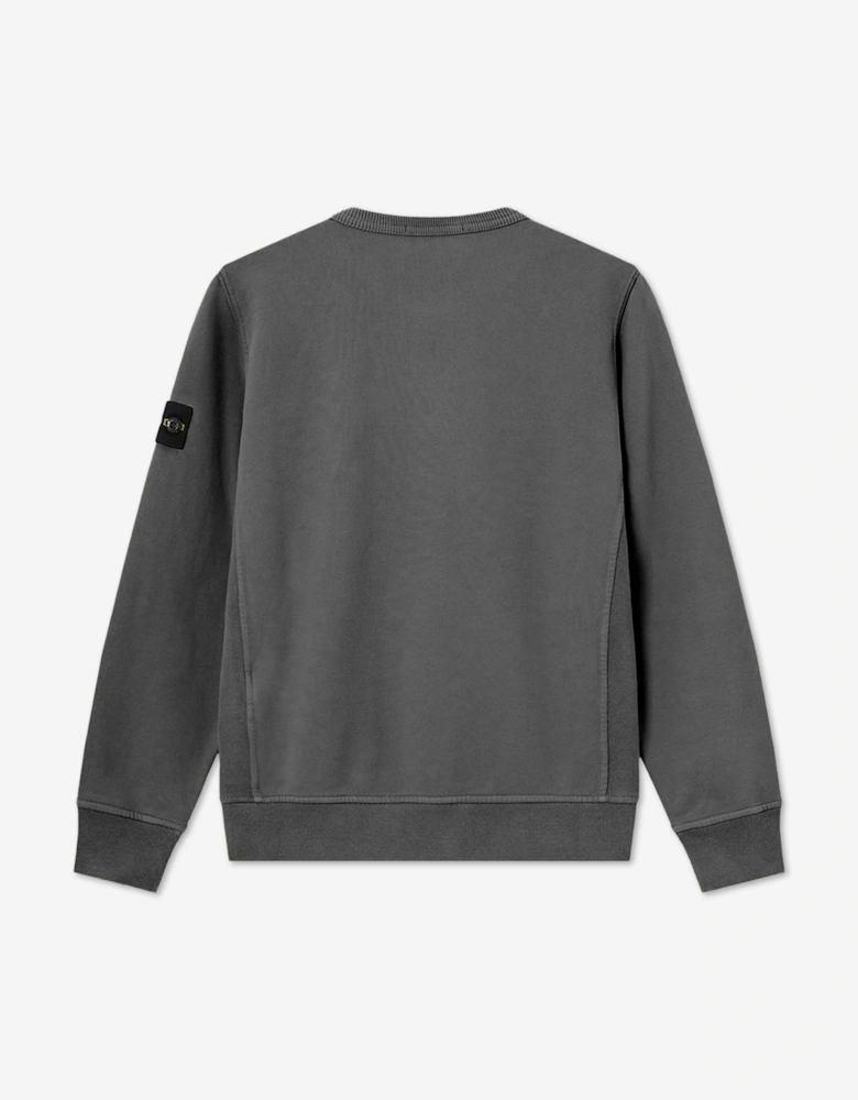 Stone Island Boys Brushed Cotton Fleece Sweatshirt in Grey