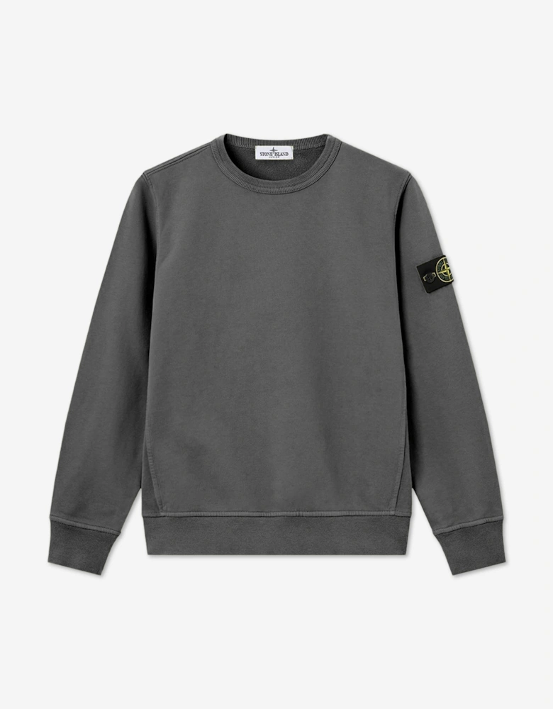 Stone Island Boys Brushed Cotton Fleece Sweatshirt in Grey