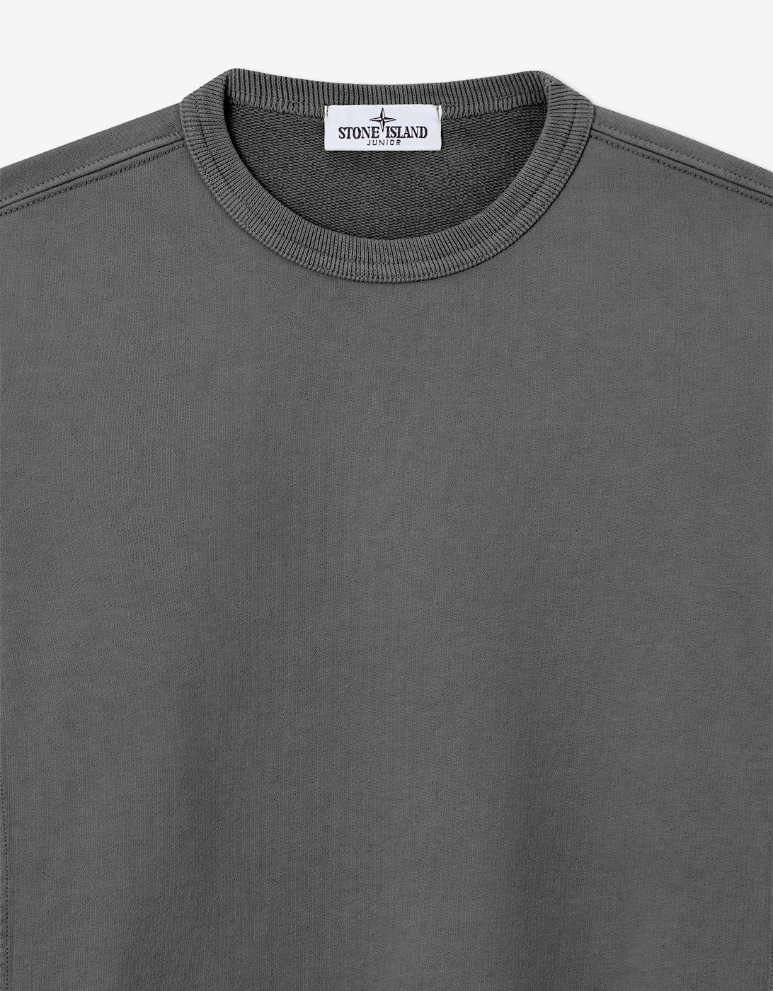 Stone Island Boys Brushed Cotton Fleece Sweatshirt in Grey