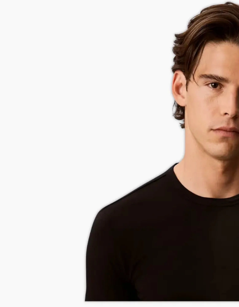 3-Pack Cotton Microfibre Stretch T-Shirts, Black/White/Khaki