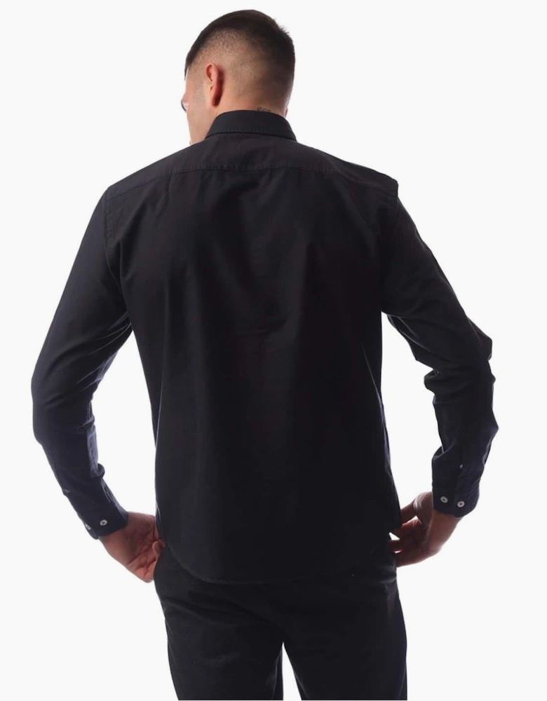 Embroidered Collared Neck Button Down Long Sleeve Shirt
