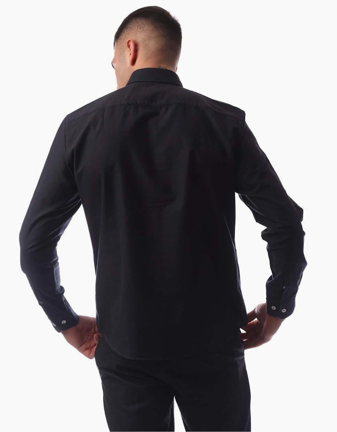 Embroidered Collared Neck Button Down Long Sleeve Shirt