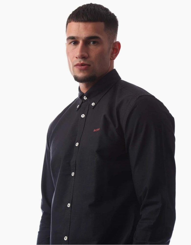 Embroidered Collared Neck Button Down Long Sleeve Shirt