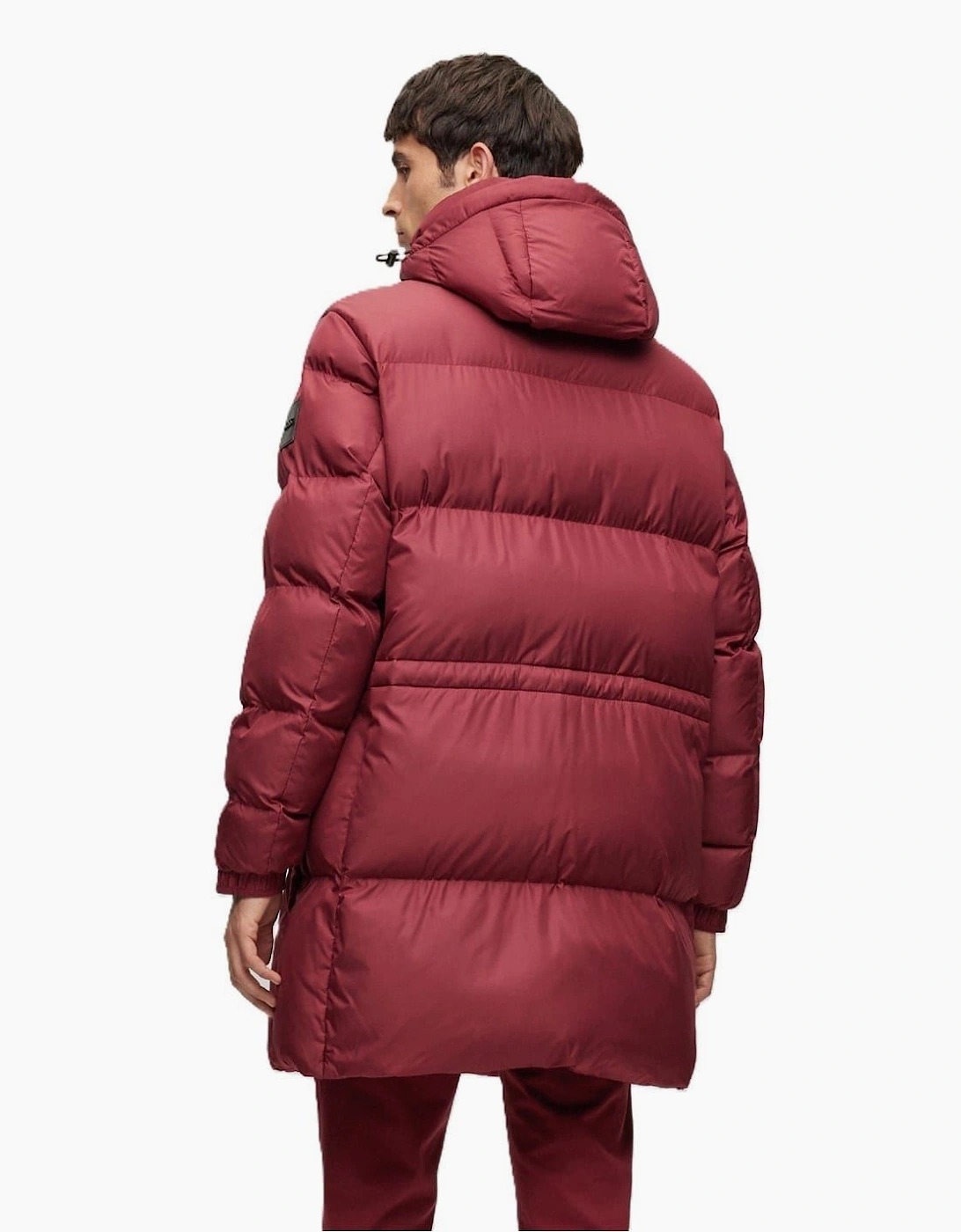 Solid Patterned Hooded Puffer Coat