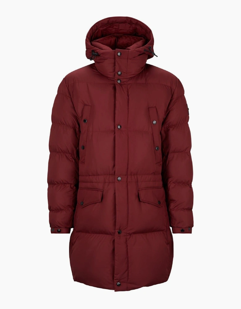 Solid Patterned Hooded Puffer Coat