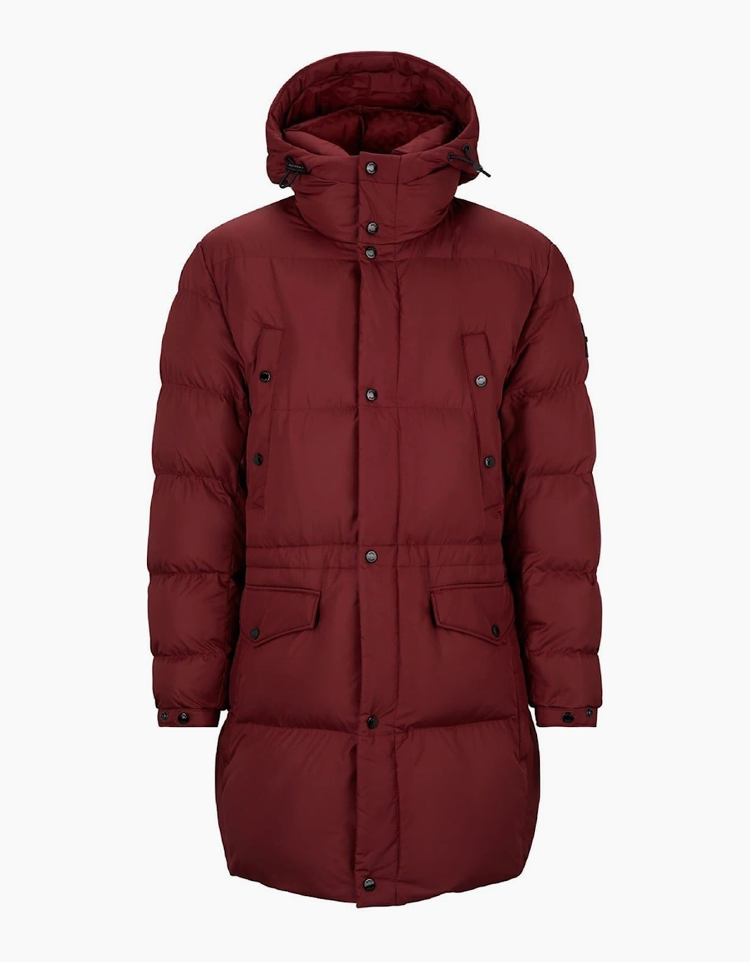 Solid Patterned Hooded Puffer Coat