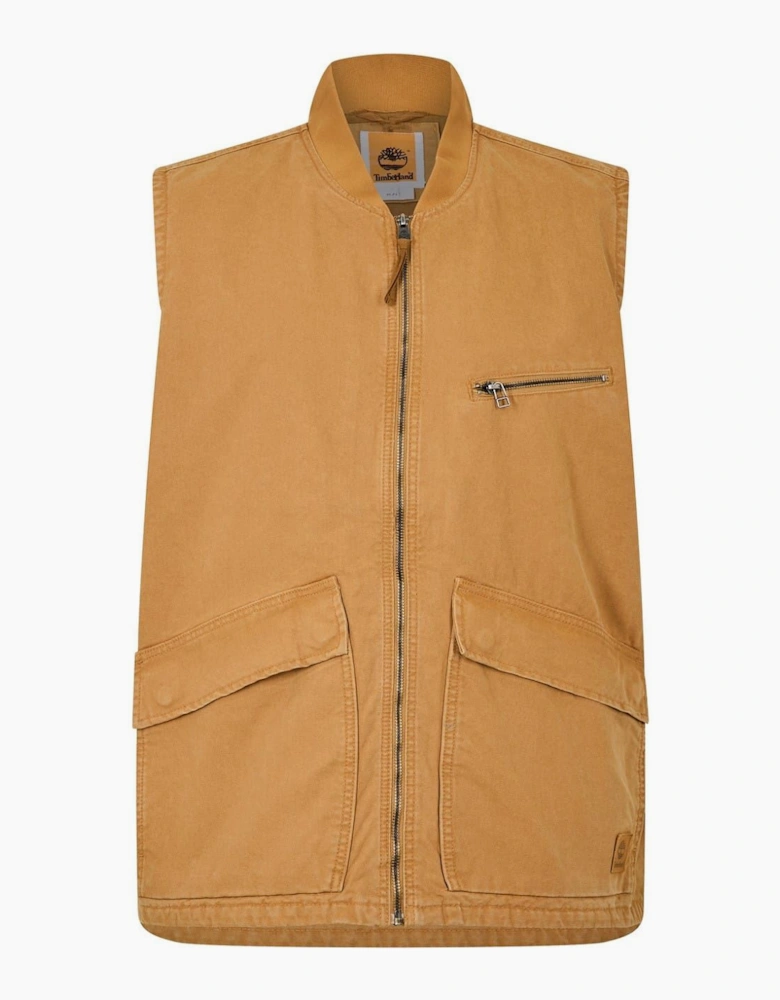 Washed Canvasas Vest Black