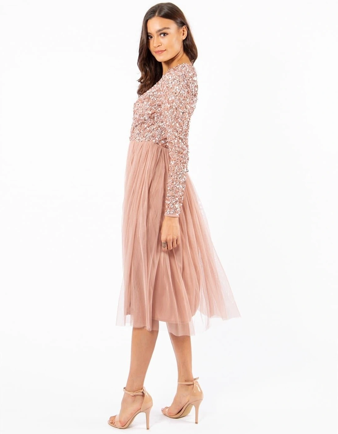V-Neck Long Sleeve Wrap Dress