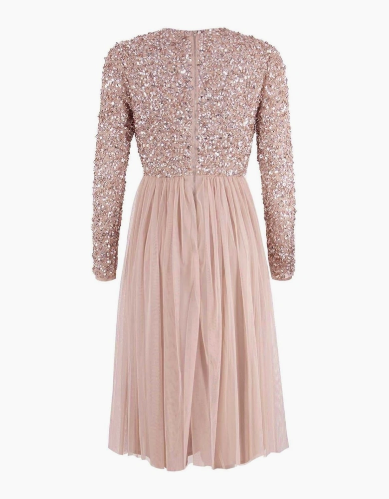 V-Neck Long Sleeve Wrap Dress