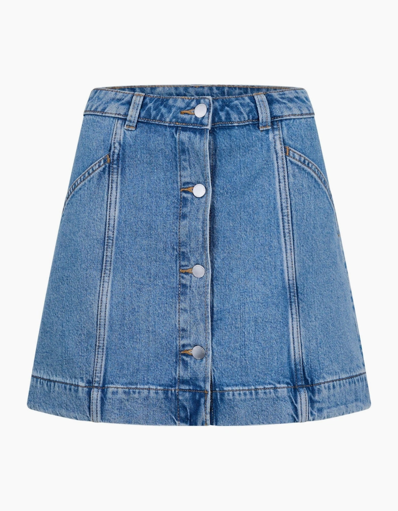 Refibra Denim Skirt Mid Blue