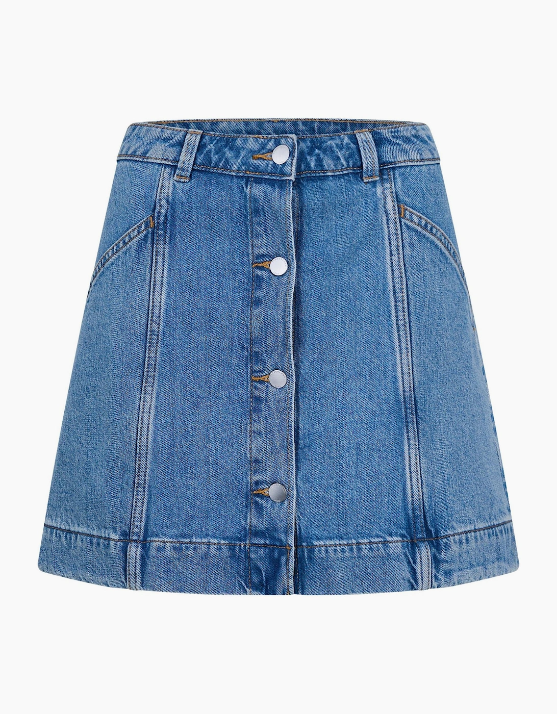Refibra Denim Skirt Mid Blue