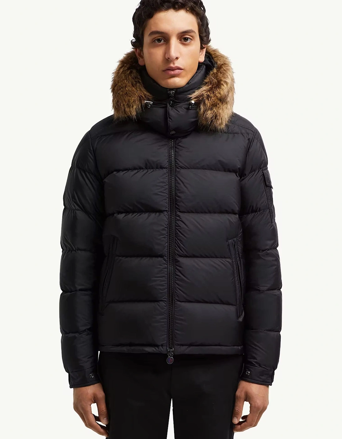 Moncler Maya Fur Jacket Black