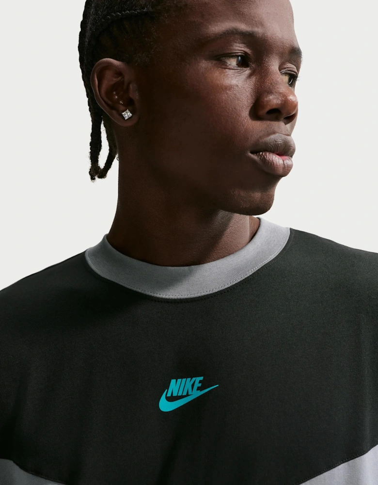 Nike Sportswear T-Shirt Grey/Black Blue Logo
