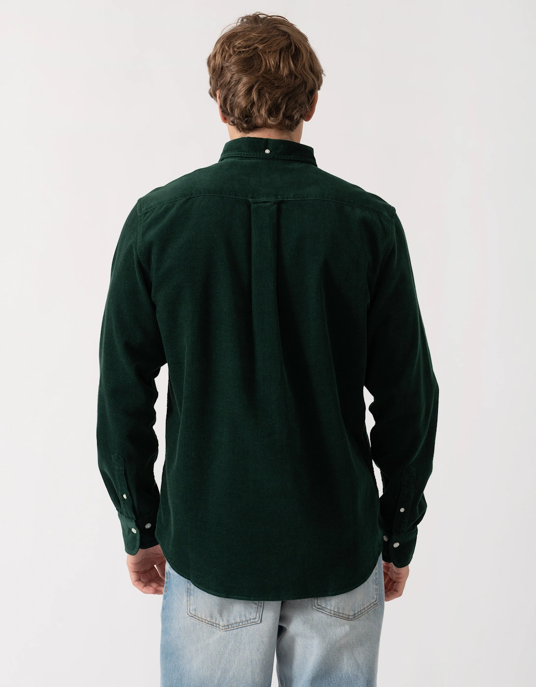 GANT Mens Regular Fit Corduroy Shirt - 374 Tartan Green