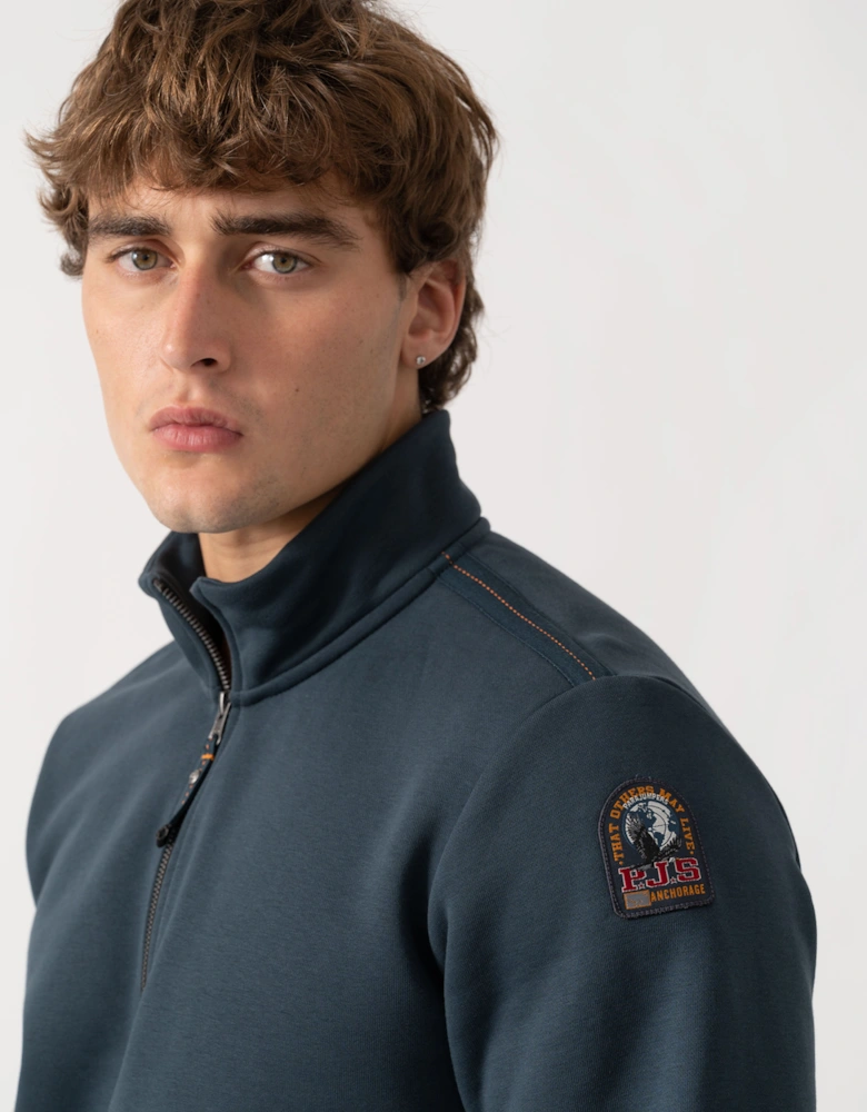 Parajumpers Broad Peak Mens Quarter Zip Sweatshirt - Nine Iron 765