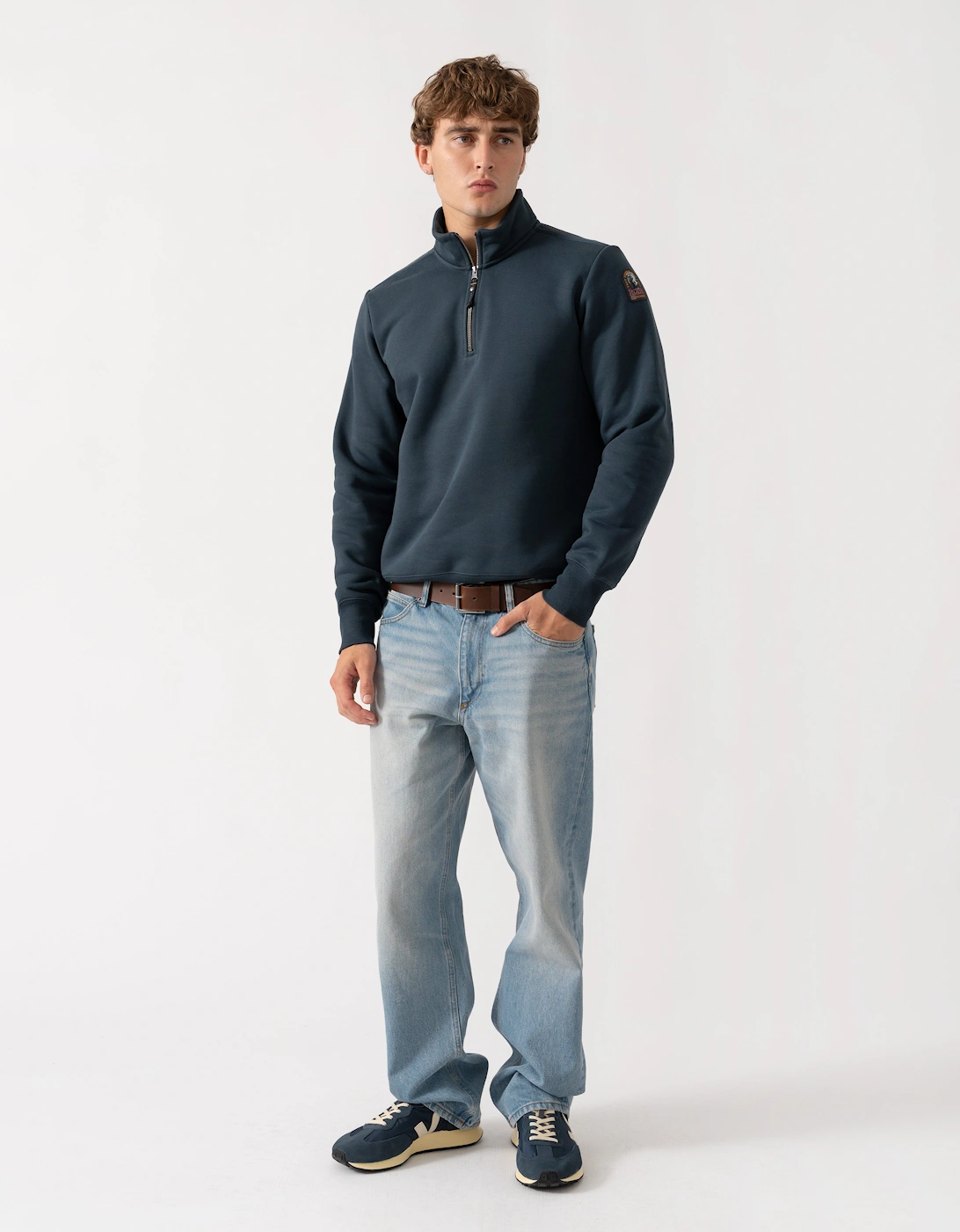 Parajumpers Broad Peak Mens Quarter Zip Sweatshirt - Nine Iron 765
