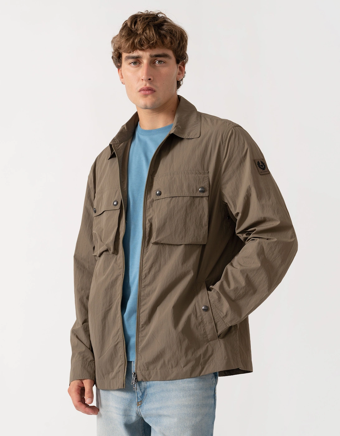 Belstaff Mens Tourer Overshirt - Khaki Green