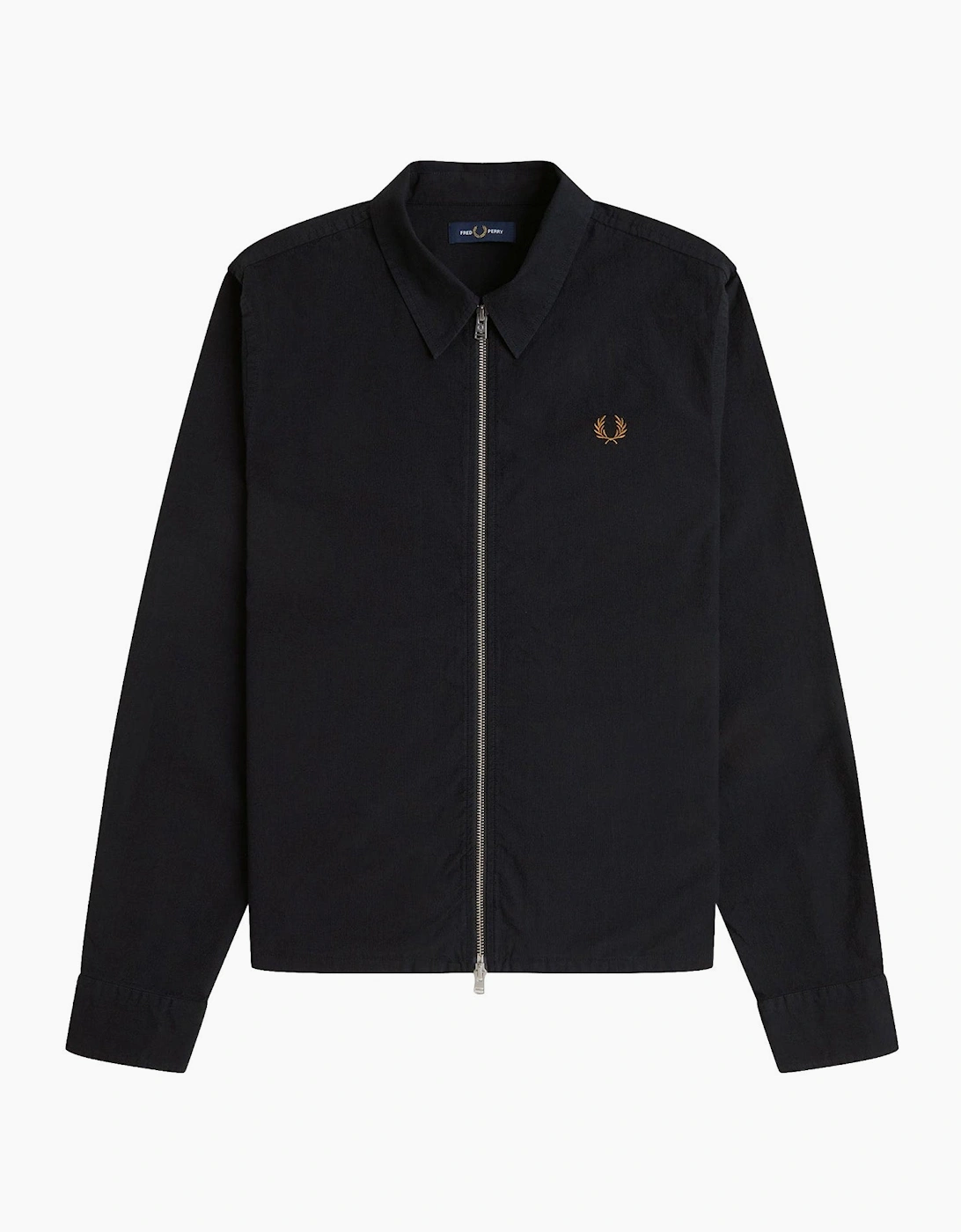 Fred Perry Men's Fred Perry Seersucker Zip Through Overshirt - Black