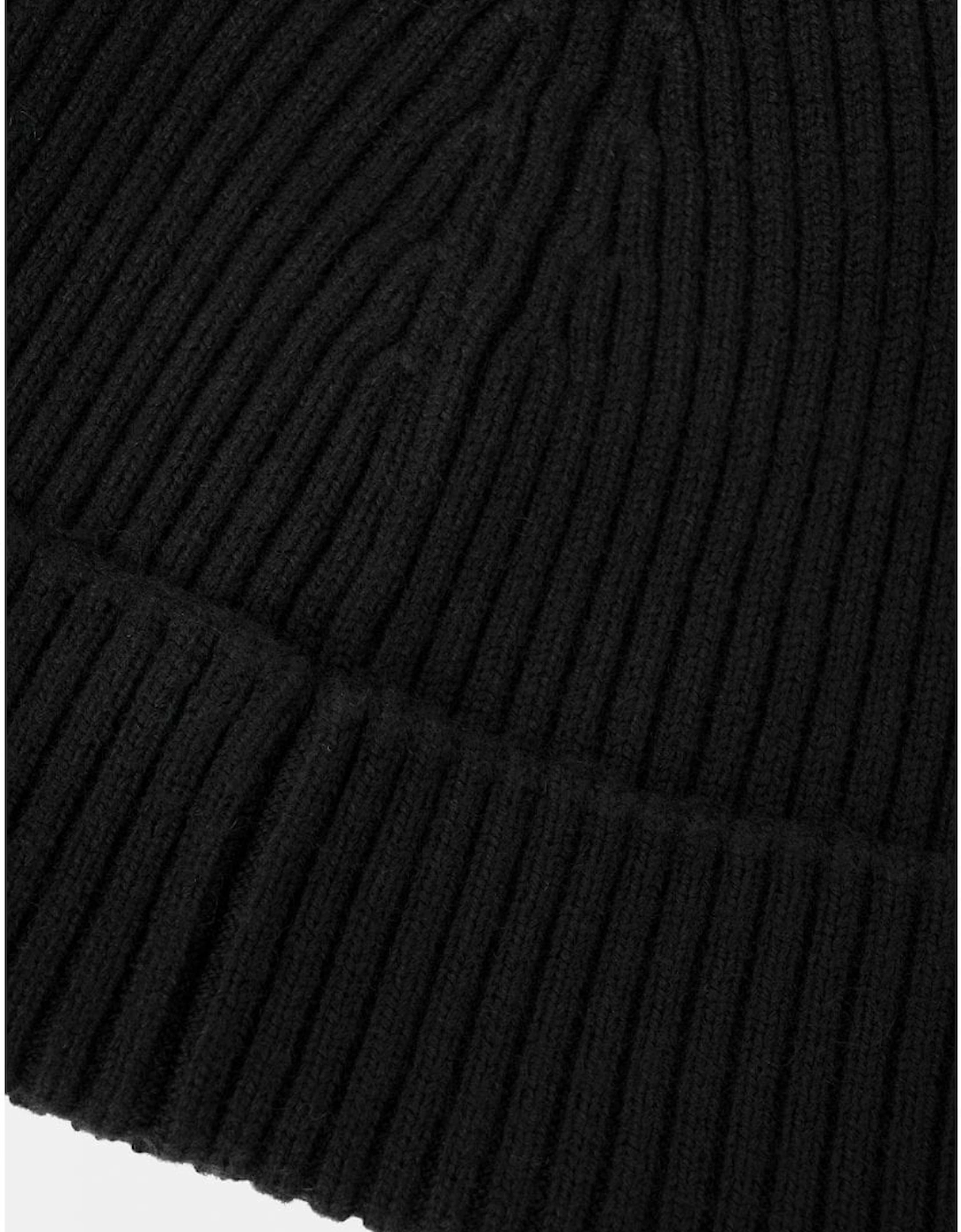 HUGO Xola Metal Mens Virgin-Wool Beanie Hat with Stacked Logo