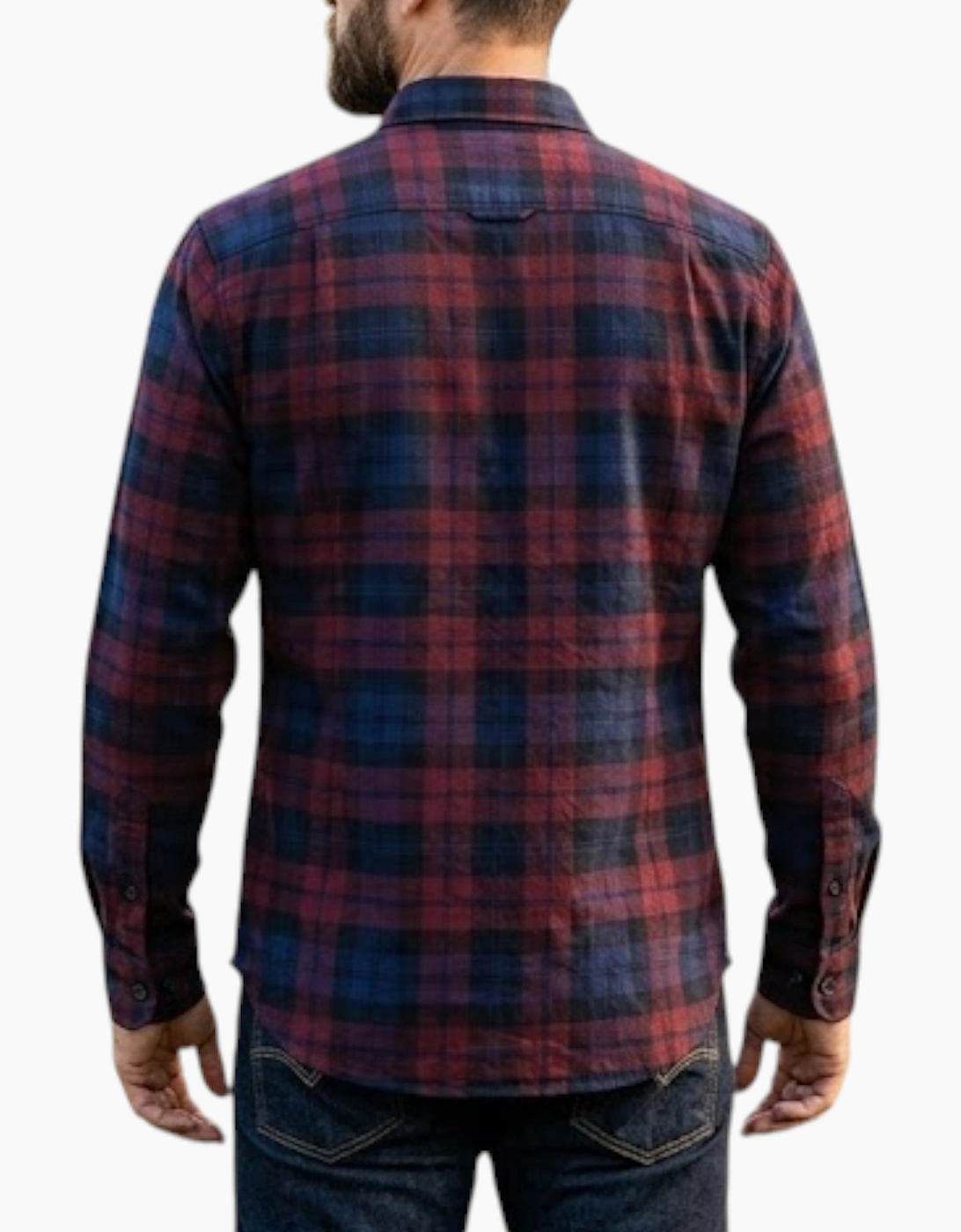 TOMMY HILFIGER Mens Shirt Oxford Lightweight Long Sleeve Regular Fit Red Check
