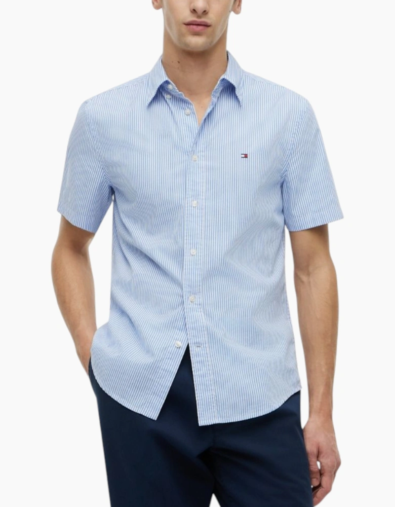 TOMMY HILFIGER Mens Shirt Oxford Lightweight Short Sleeve Regular Fit Summer