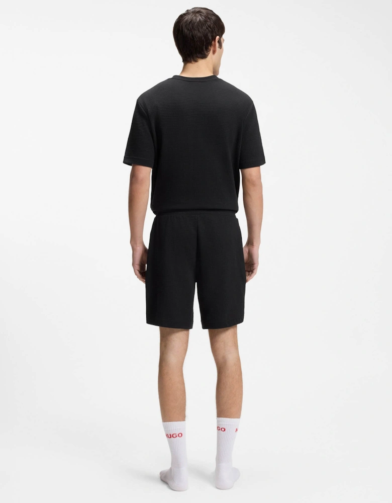 HUGO Austin Mens HUGO Austin Mens HUGO Austin Mens Waffle-Structured Pyjama Shorts with Embroidered Logo