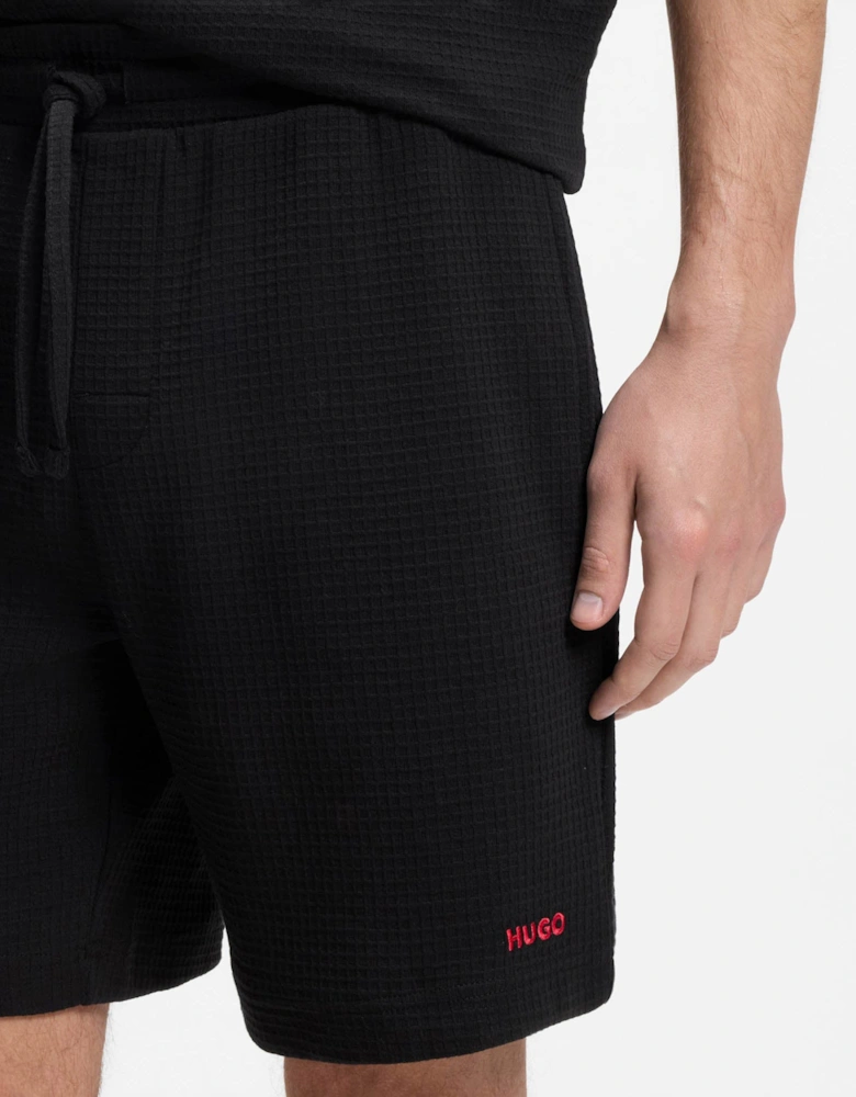 HUGO Austin Mens HUGO Austin Mens HUGO Austin Mens Waffle-Structured Pyjama Shorts with Embroidered Logo