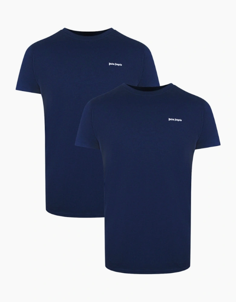 Palm Angels Two-Pack Classic Logo Navy Blue T-Shirts
