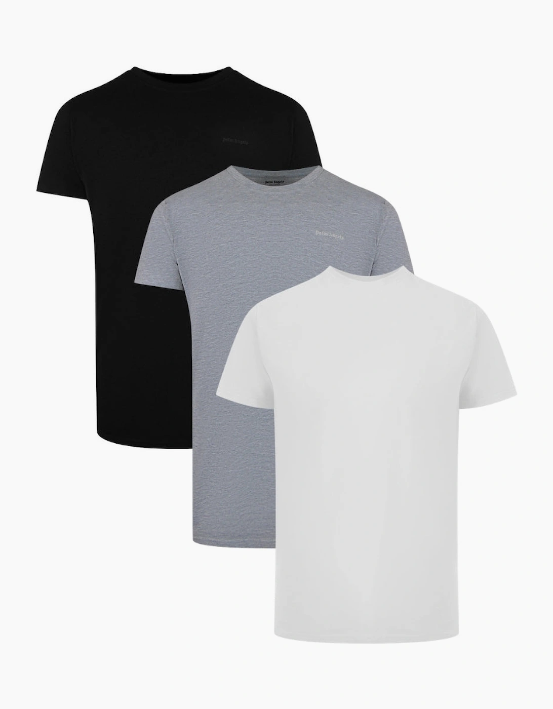Palm Angels Tri-Pack Tonal Classic Logo Black, White and Grey T-Shirts
