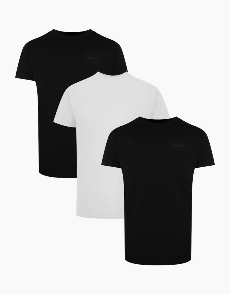 Palm Angels Tri-Pack Tonal Classic Logo Black and White T-Shirts