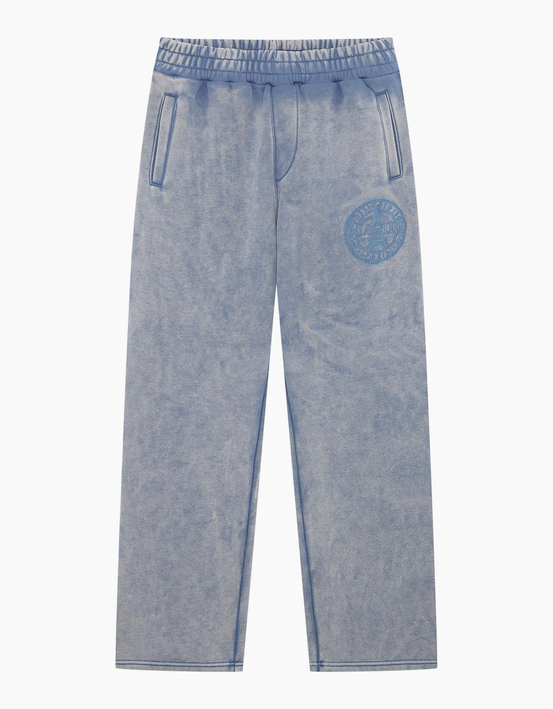 Magiri Men's Magiri Embroidered Acid Wash Joggers in Washed Blue