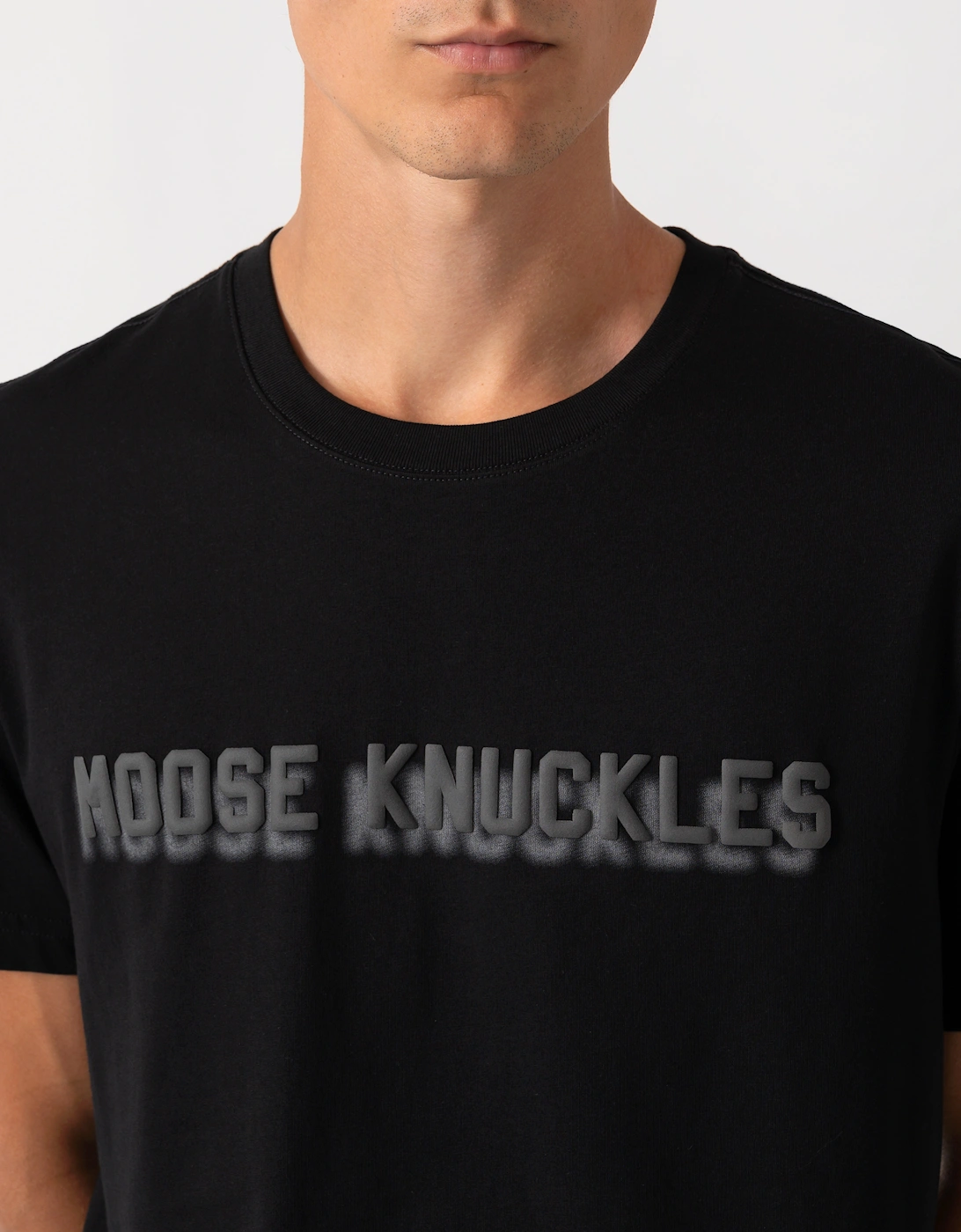 Moose Knuckles Mens Shadow Logo T-Shirt - Black 292