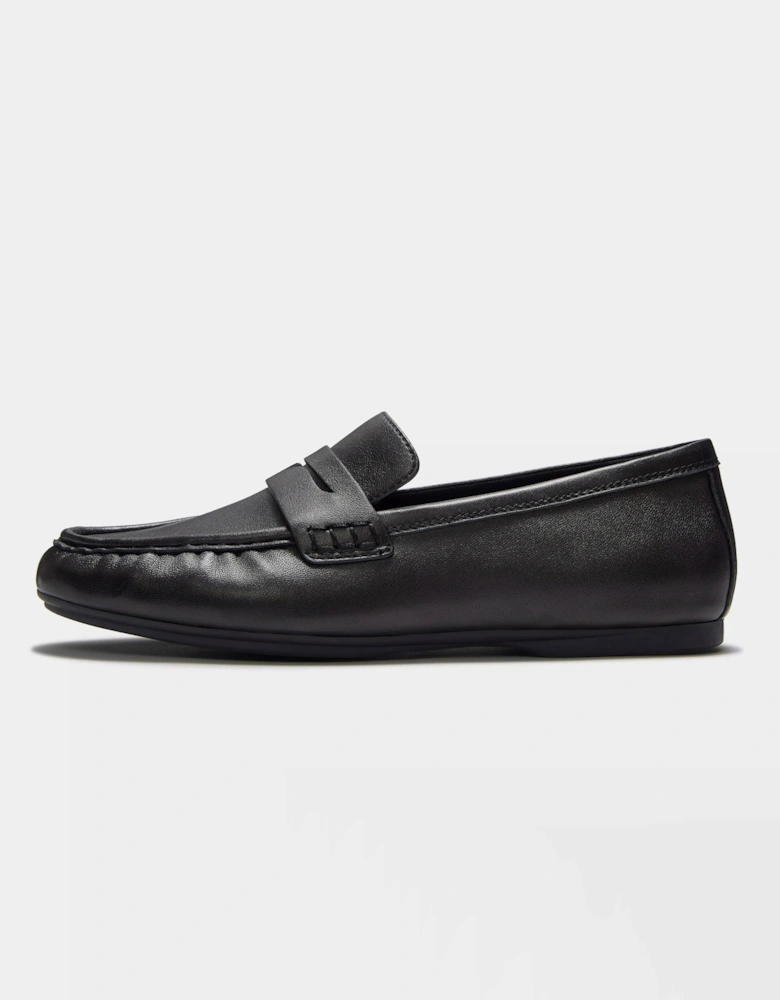 FitFlop Delicato Womens Leather Loafers - All Black 090