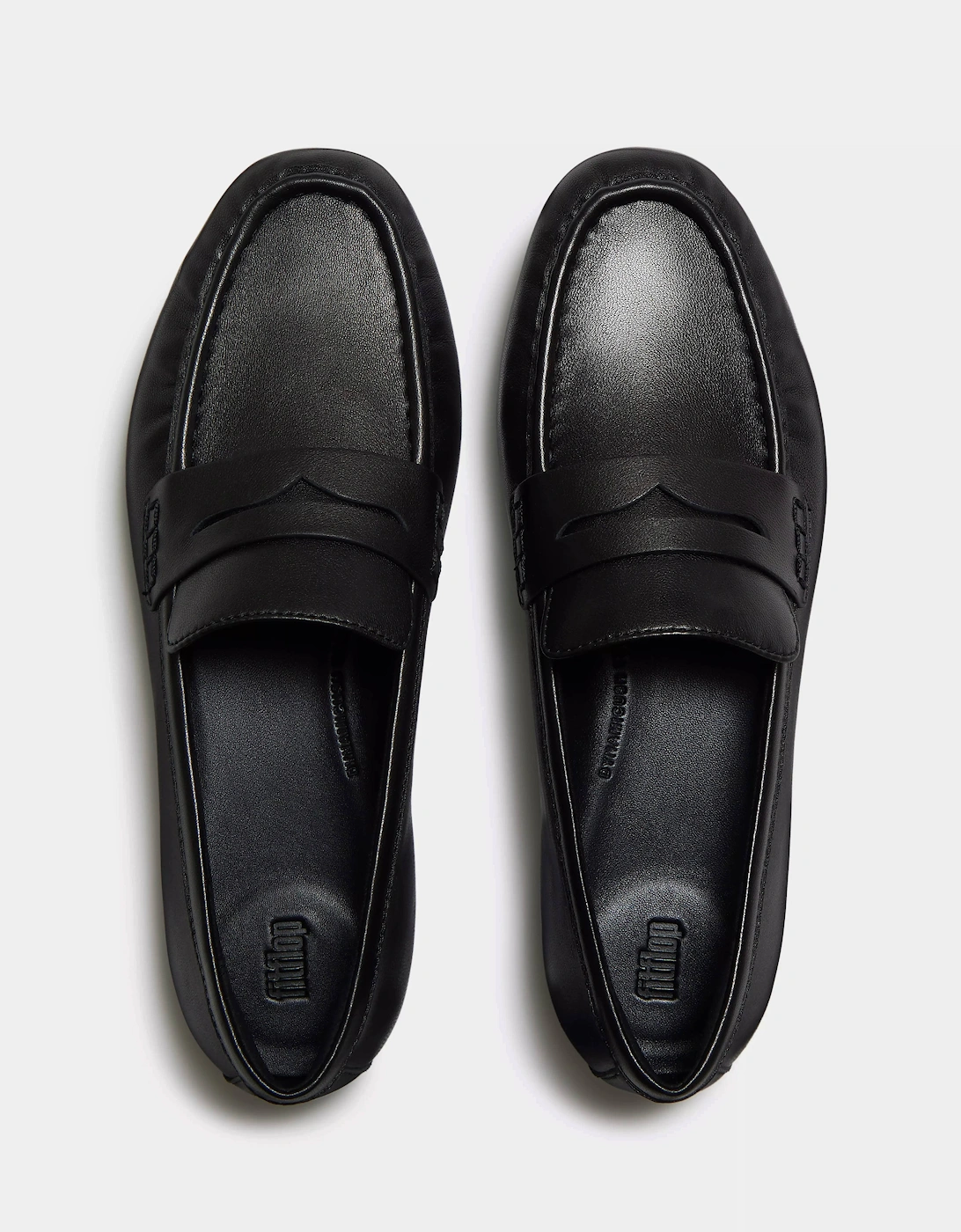 FitFlop Delicato Womens Leather Loafers - All Black 090