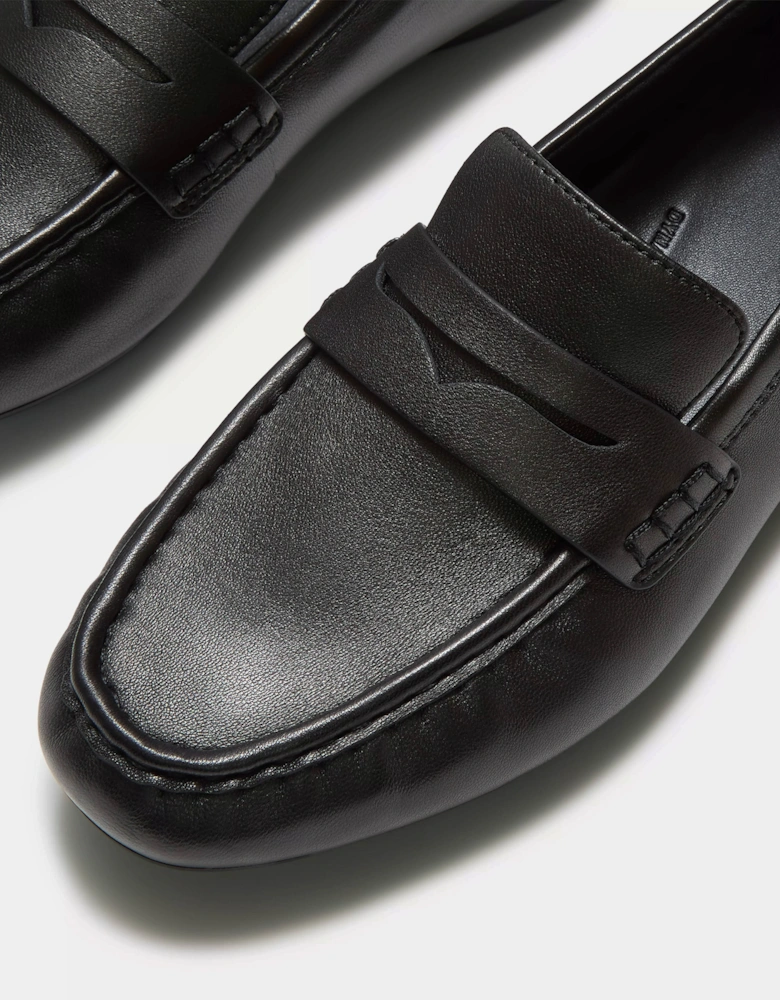FitFlop Delicato Womens Leather Loafers - All Black 090