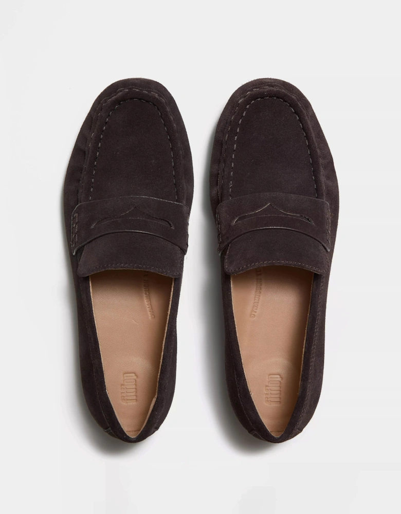 FitFlop Delicato Womens Suede Loafers - Chocolate Brown 167