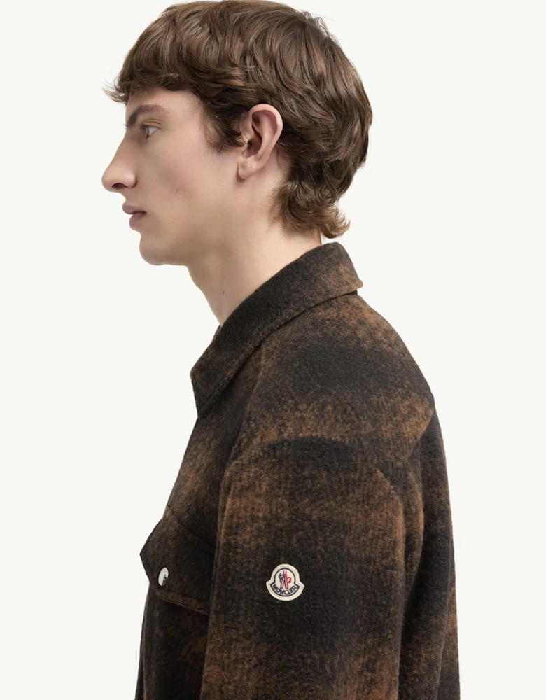 Checkered Zip Overshirt Black/Brown
