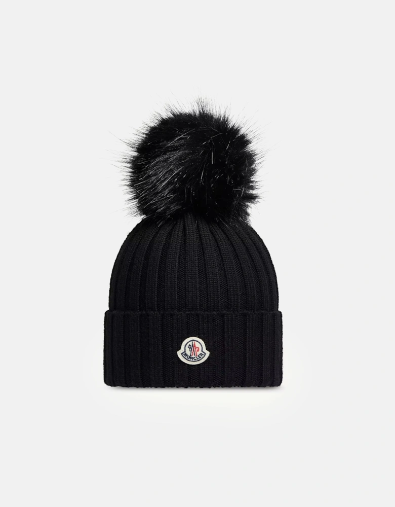 Womens Archive Logo Bobble Hat Black